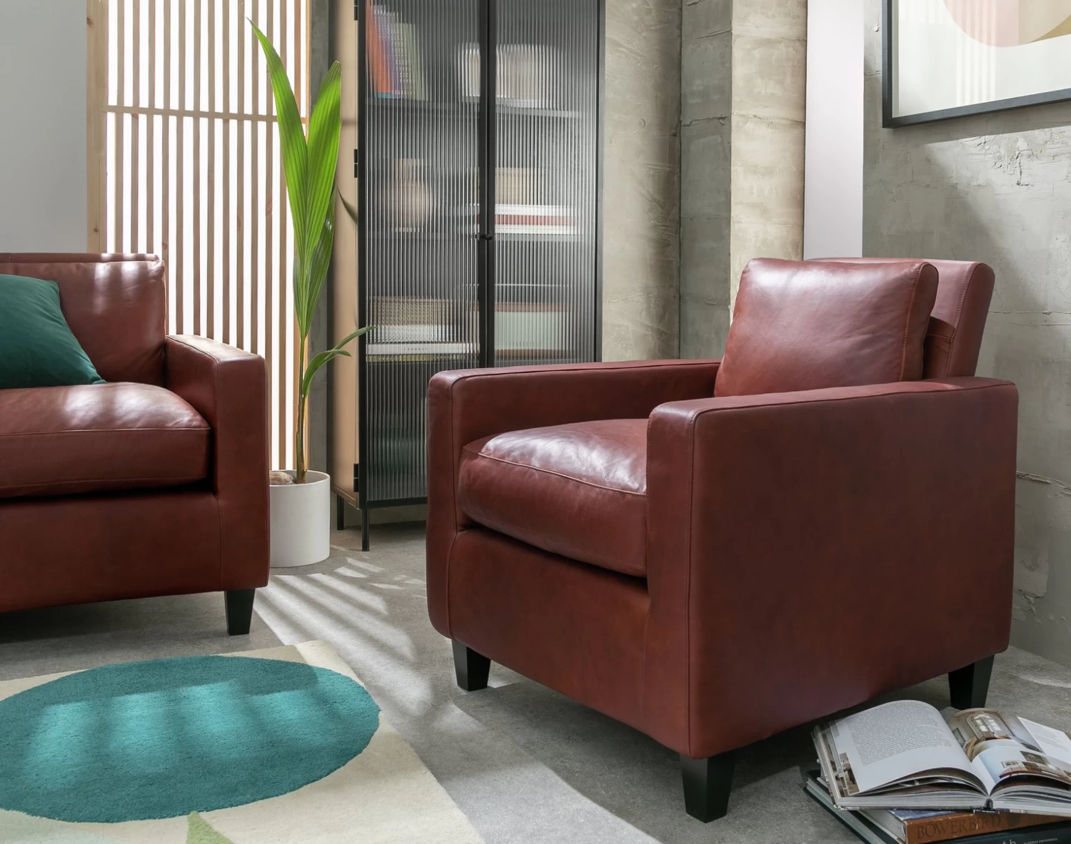 Habitat Chester Leather Armchair - Tan - Image 2