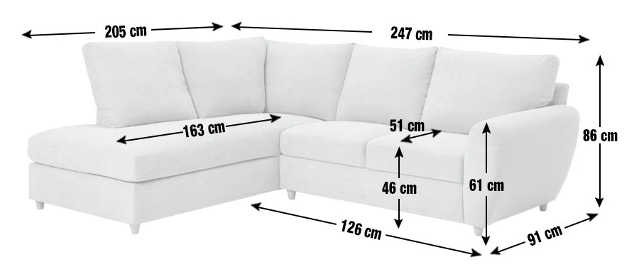 Habitat Ashford Fabric Left Corner Chaise Sofa - Grey - Image 4