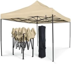 All Seasons 3m X 4.5m Garden Pop Up Gazebo - Beige