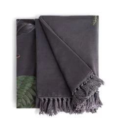 Habitat Graphic Palm Printed Throw - Black - 125X150cm