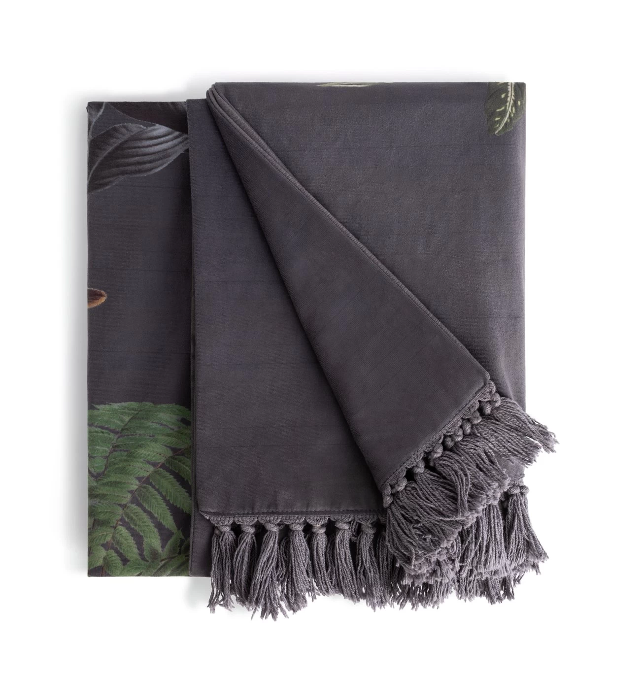 Habitat Graphic Palm Printed Throw - Black - 125X150cm