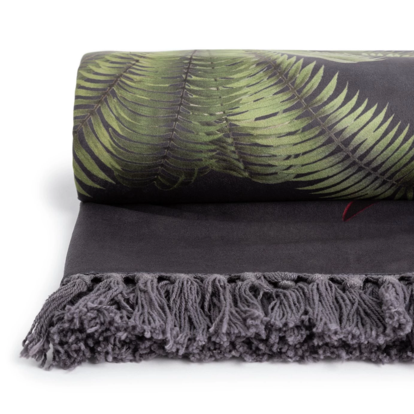 Habitat Graphic Palm Printed Throw - Black - 125X150cm - Image 3