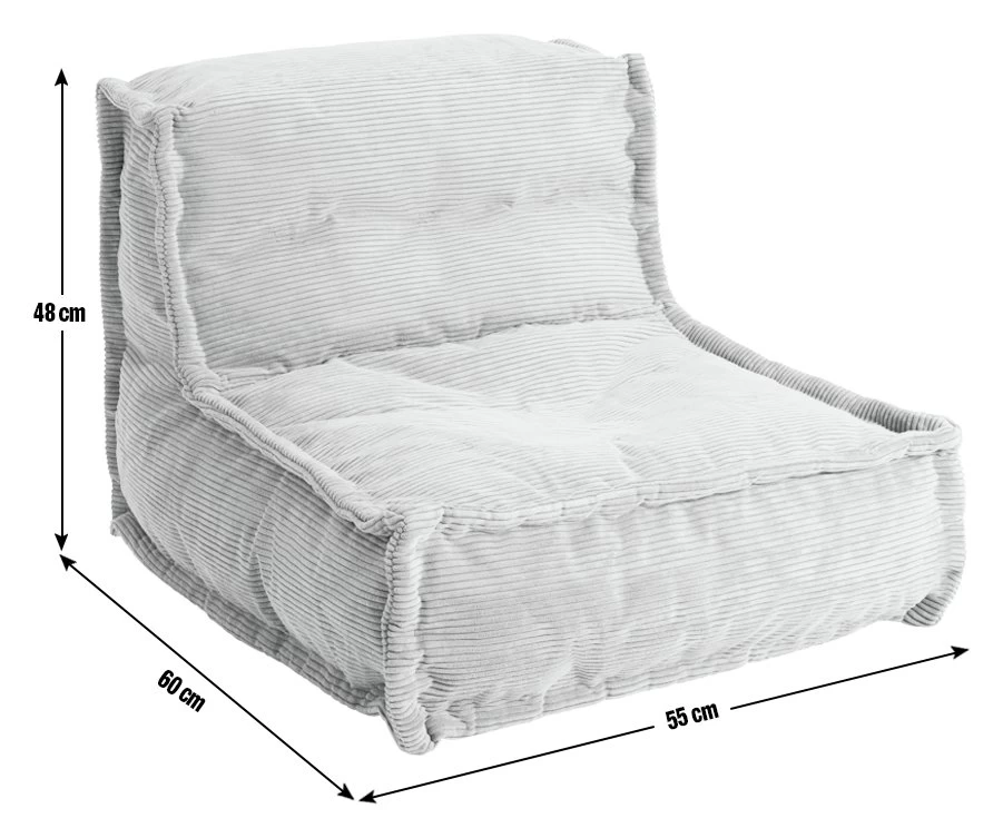 Habitat Kids Mini Estelle Cord Bean Bag - Green - Image 3