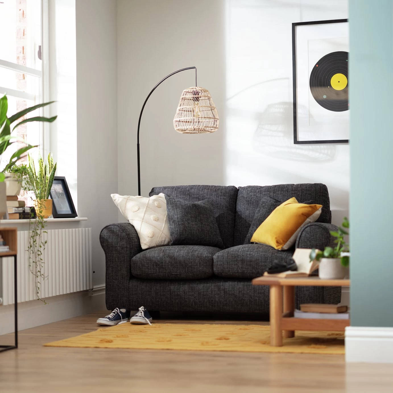 Habitat Lisbon Fabric 2 Seater Sofa - Grey - Image 2