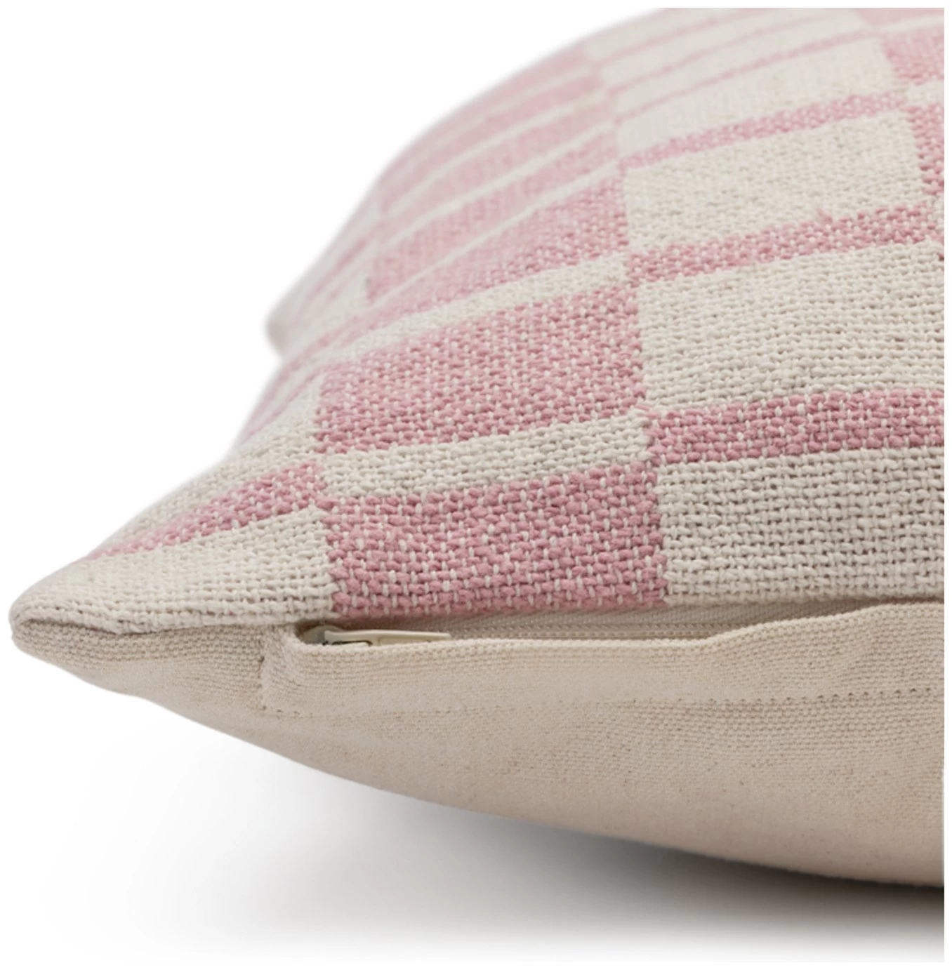 Habitat Checker Board Cushion - White & Pink - 43x43cm - Image 5
