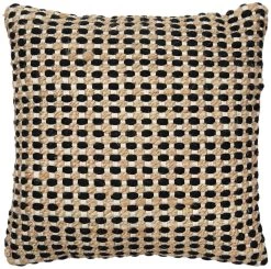 Habitat Jute Mono Check Cushion - Natural - 43X43cm
