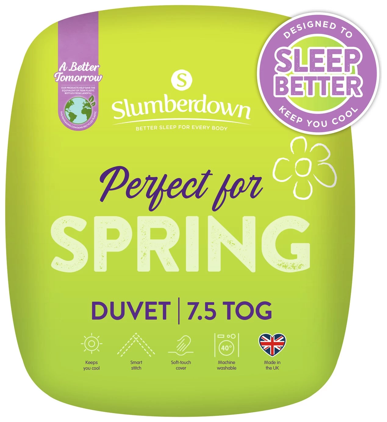 Slumberdown Spring Non Allergic 7.5 Tog Duvet - Single