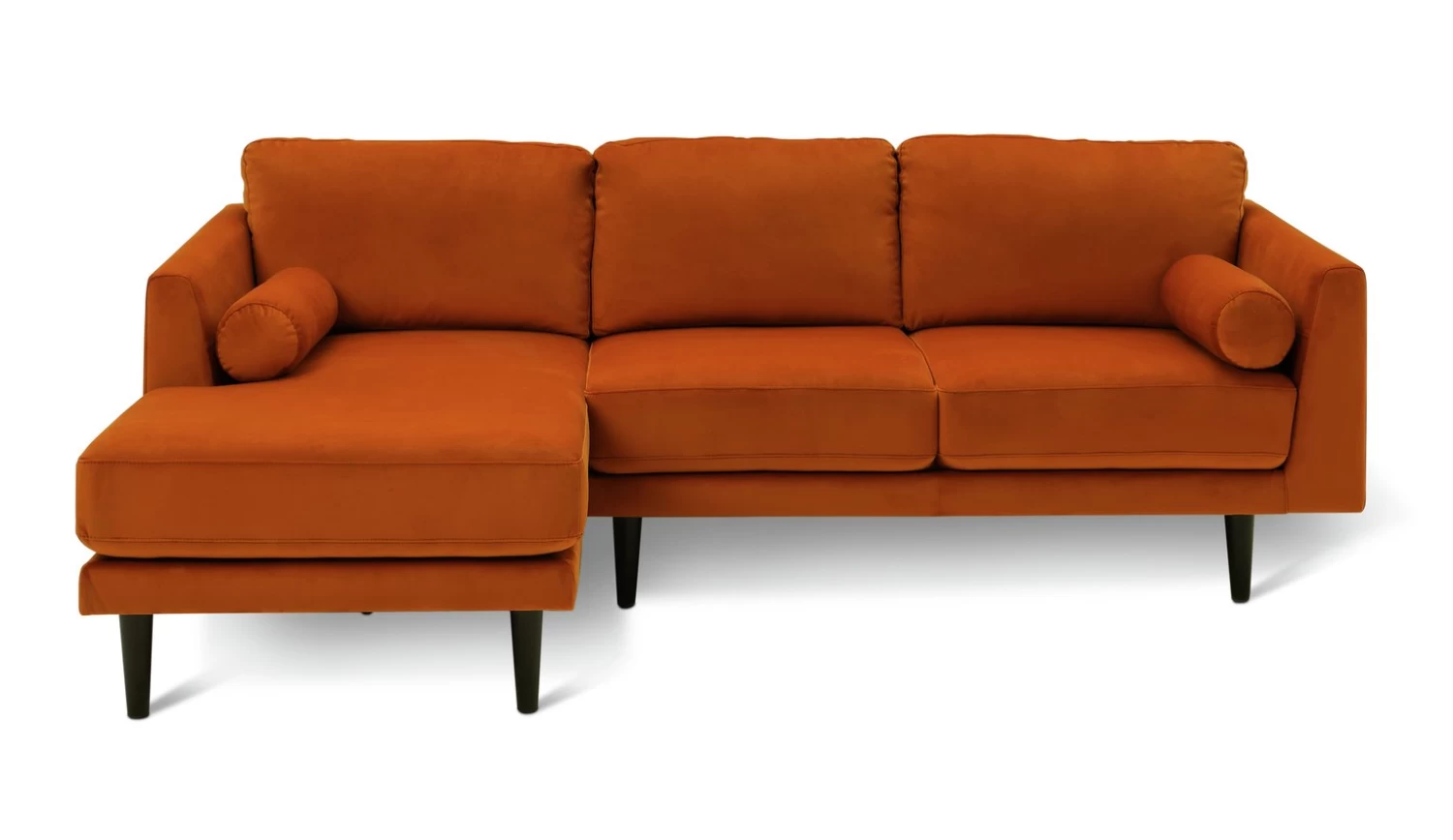 Habitat Jacob Velvet Left Hand Corner Sofa - Orange - Image 2