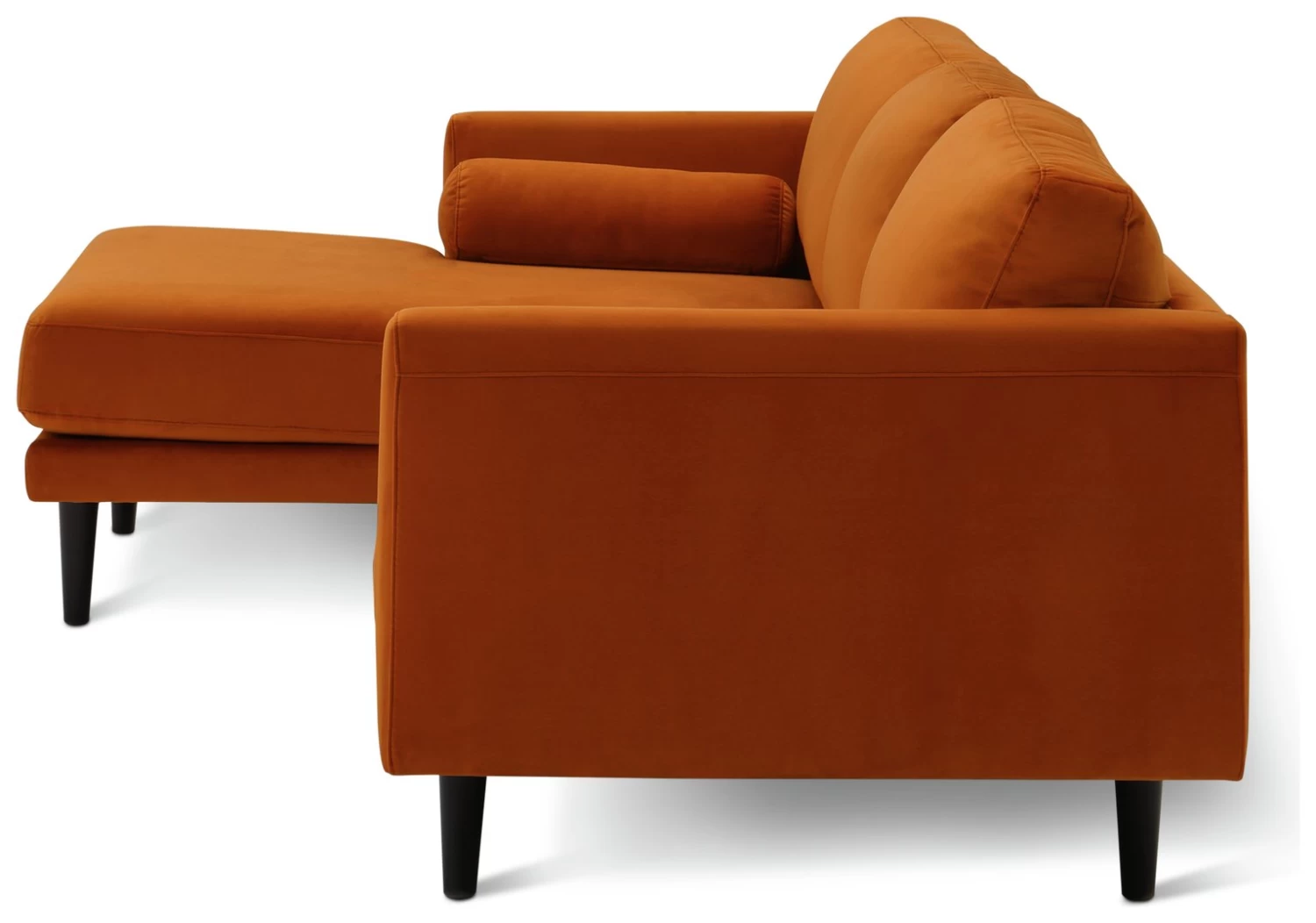 Habitat Jacob Velvet Left Hand Corner Sofa - Orange - Image 4