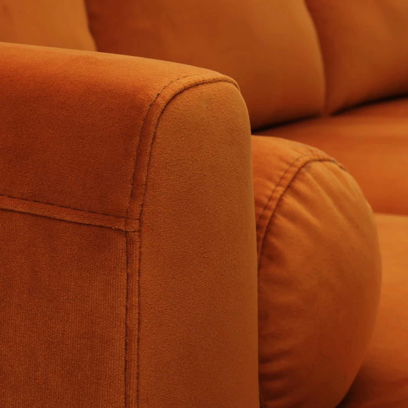 Habitat Jacob Velvet Left Hand Corner Sofa - Orange - Image 5