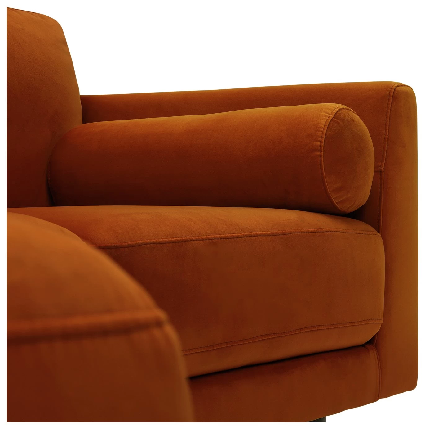 Habitat Jacob Velvet Left Hand Corner Sofa - Orange - Image 6