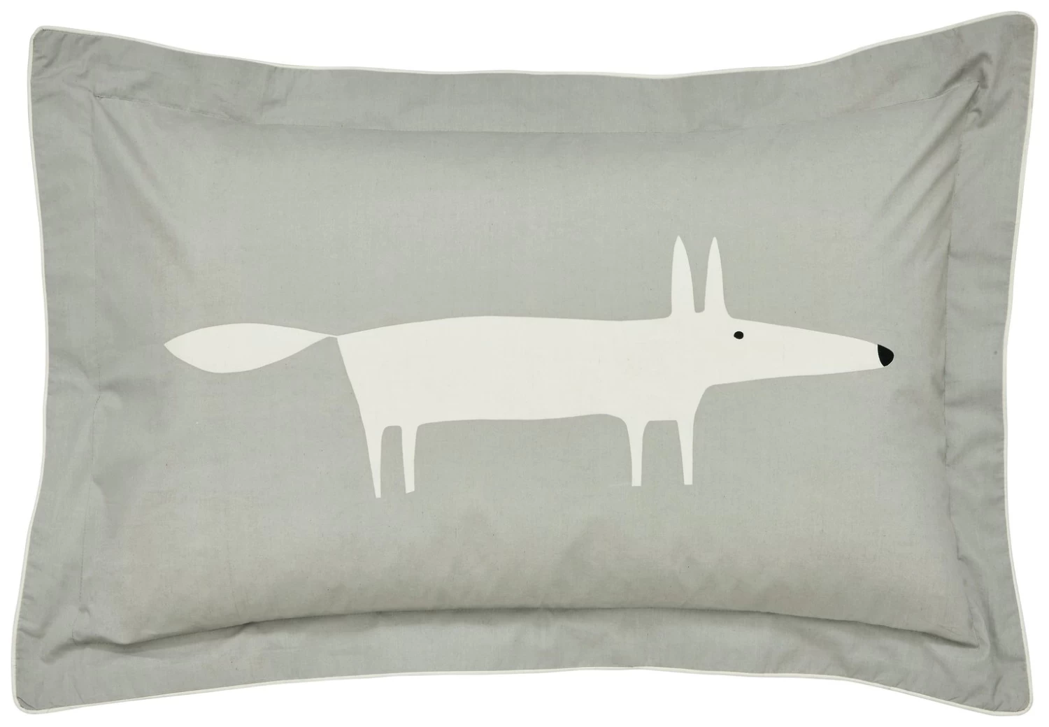 Scion Cotton Mr Fox Patterned Pillowcase - Silver