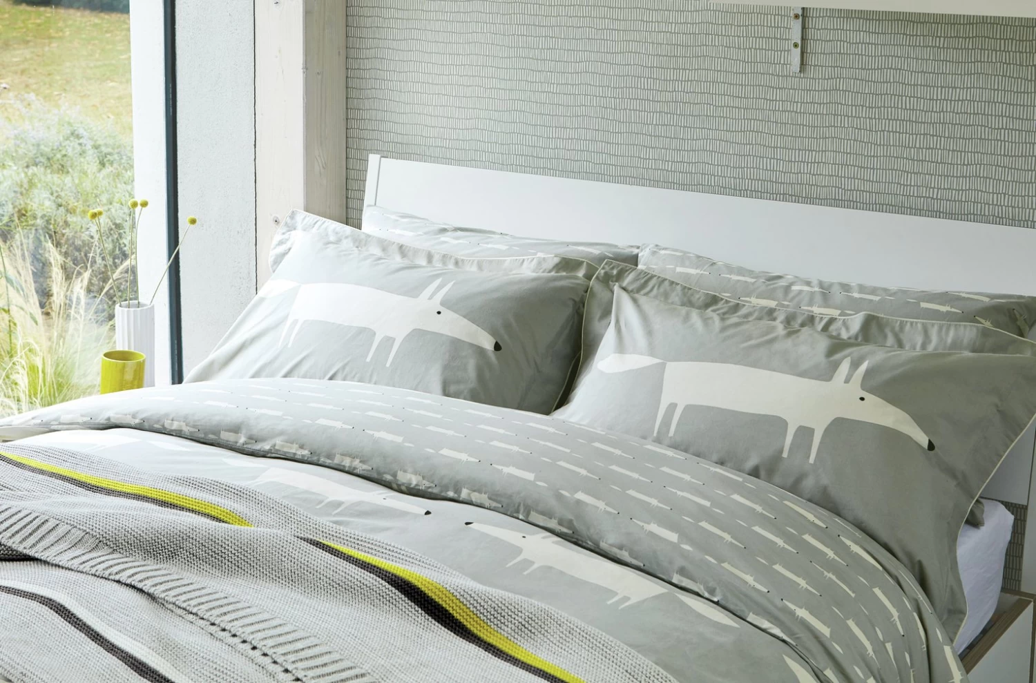 Scion Cotton Mr Fox Silver Bedding Set - Single