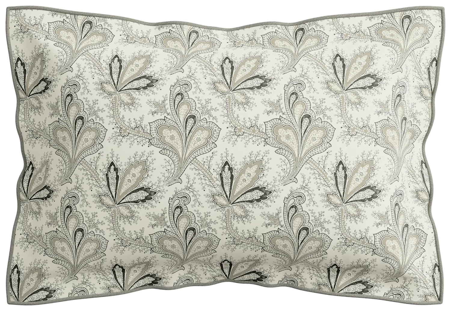 V&A Cotton 200 TC Aarya Indian Paisley Pillowcase - White