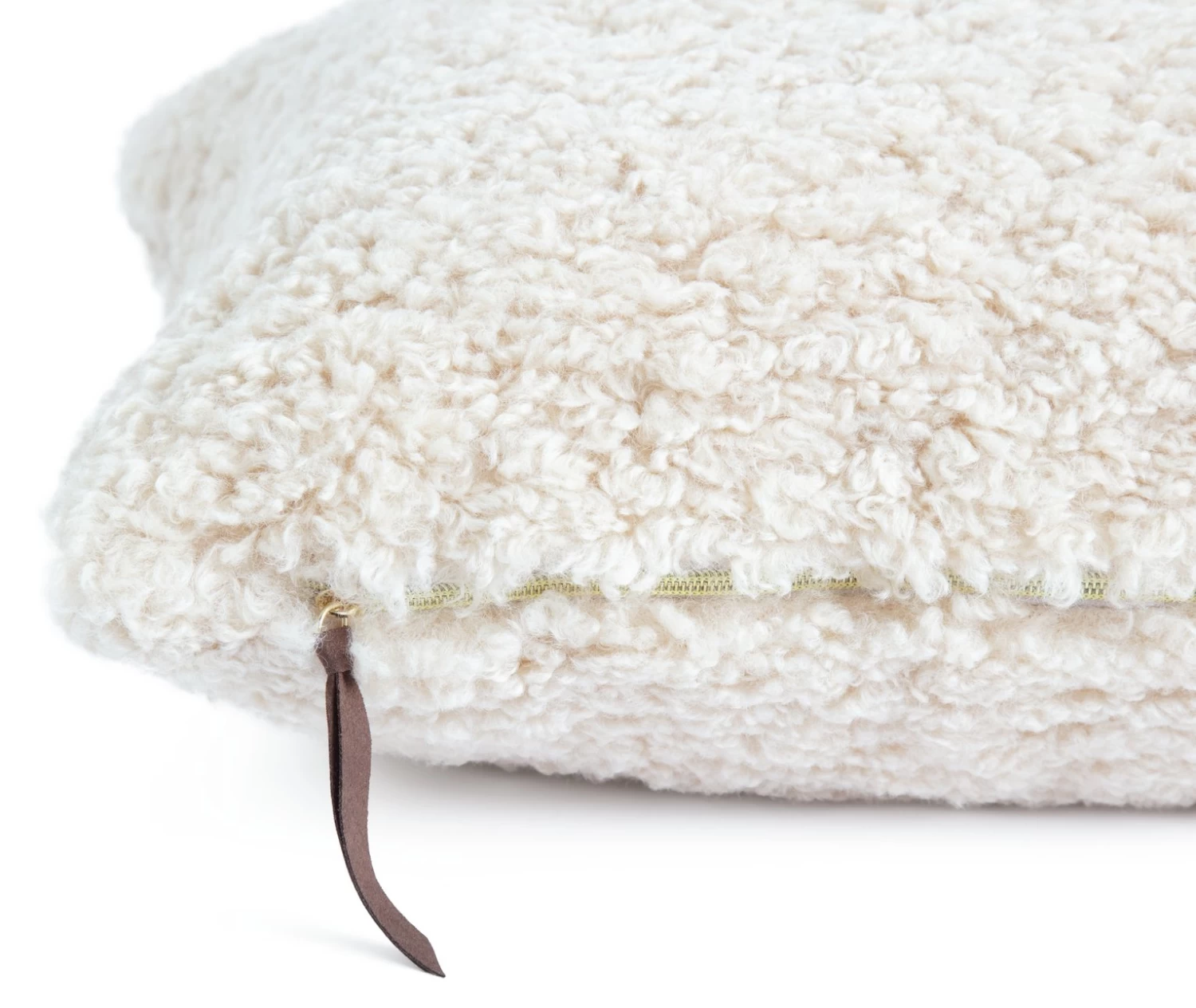 Habitat Faux Shearling Cushion - Oatmeal - 60X40cm - Image 5