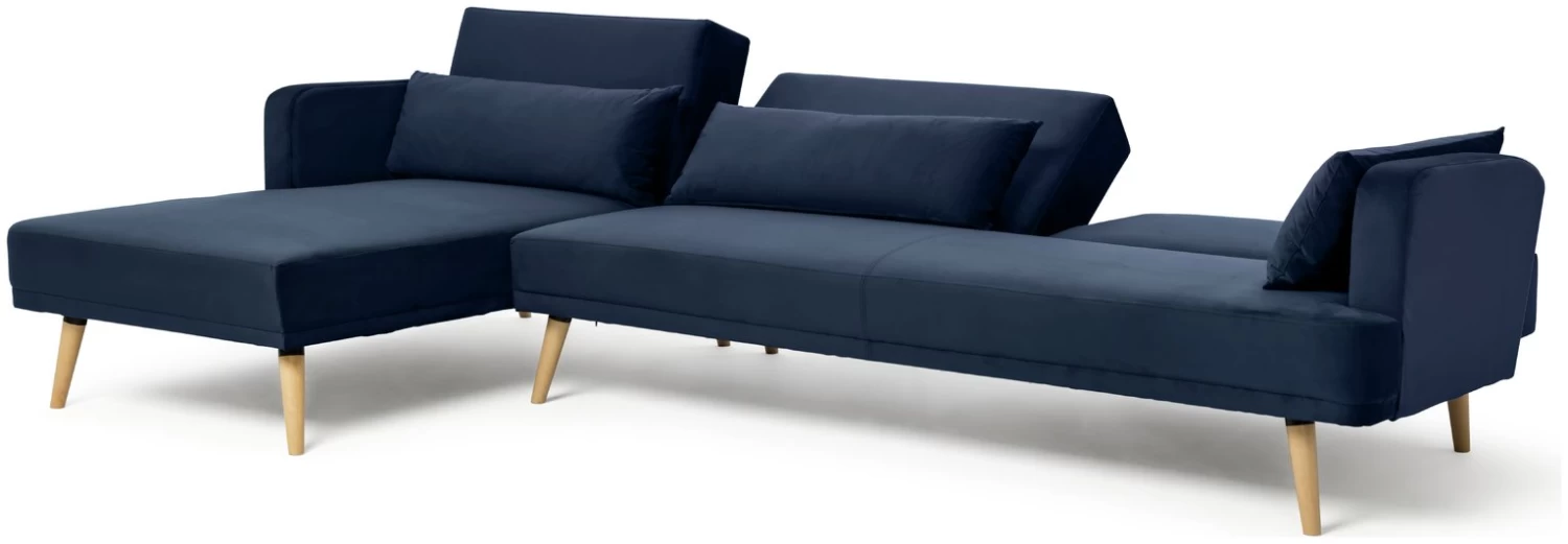 Habitat Andy Left Corner Velvet Clic Clac Sofa Bed - Navy - Image 6