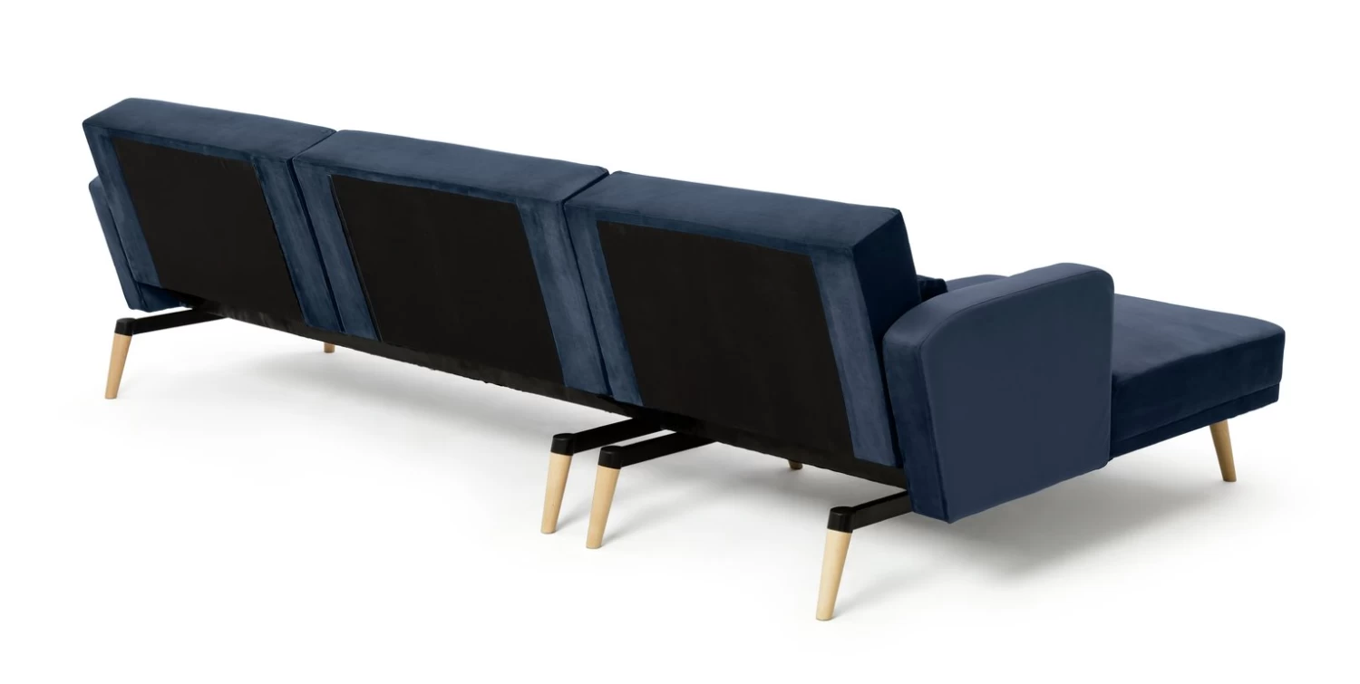 Habitat Andy Left Corner Velvet Clic Clac Sofa Bed - Navy - Image 7