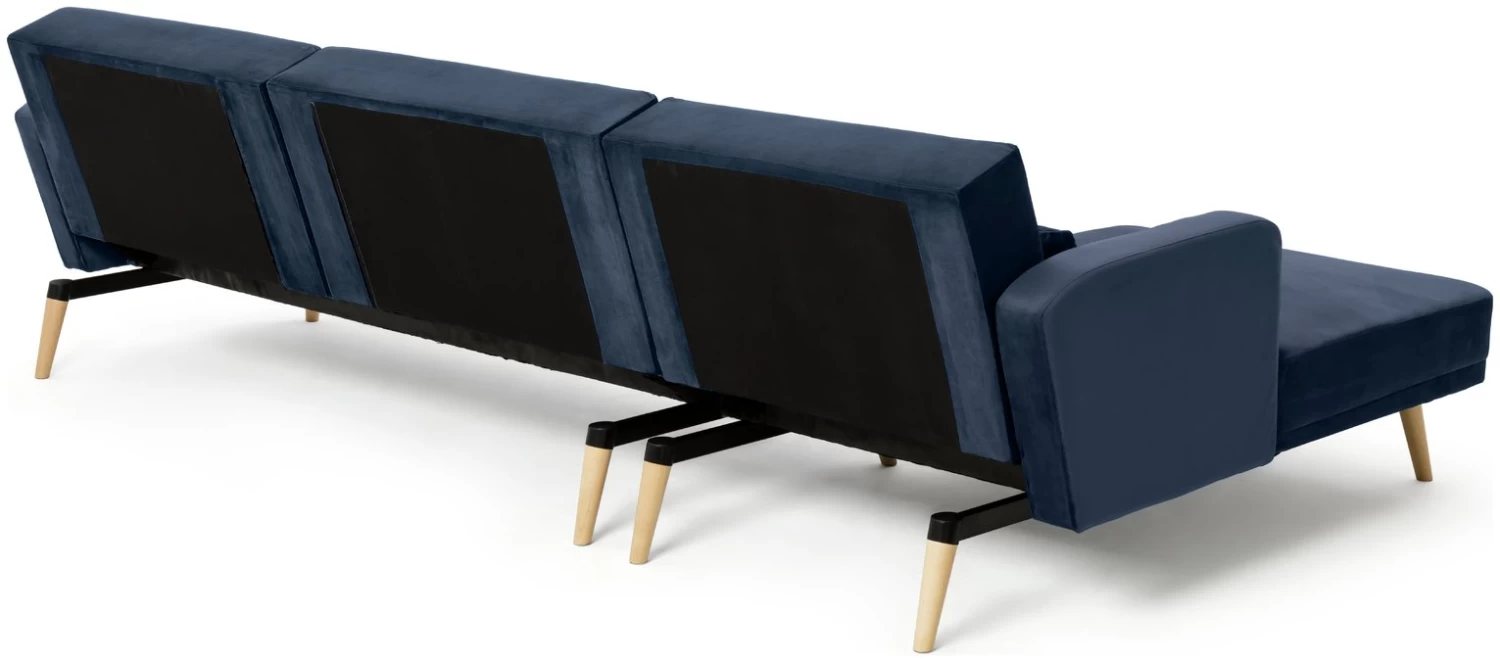 Habitat Andy Left Corner Velvet Clic Clac Sofa Bed - Navy - Image 8