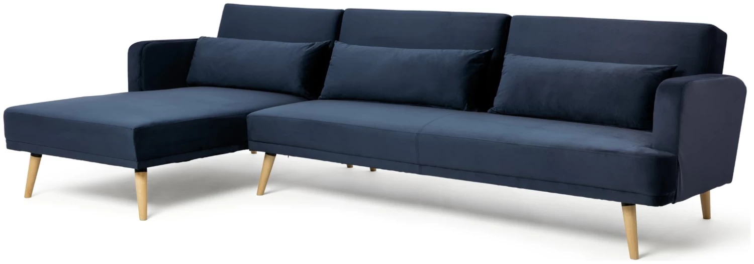 Habitat Andy Left Corner Velvet Clic Clac Sofa Bed - Navy - Image 10