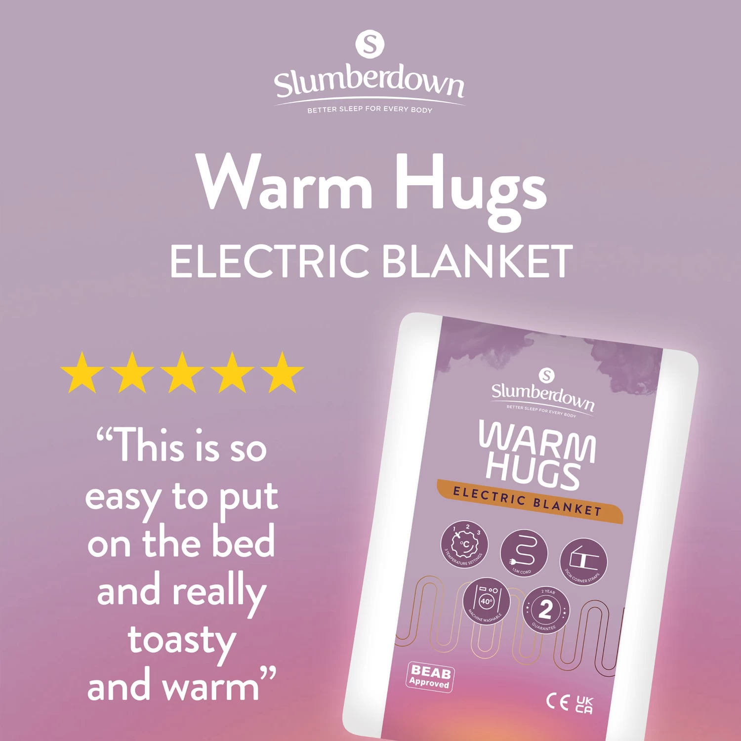 Slumberdown Warm Hugs Electric Blanket-King - Image 2