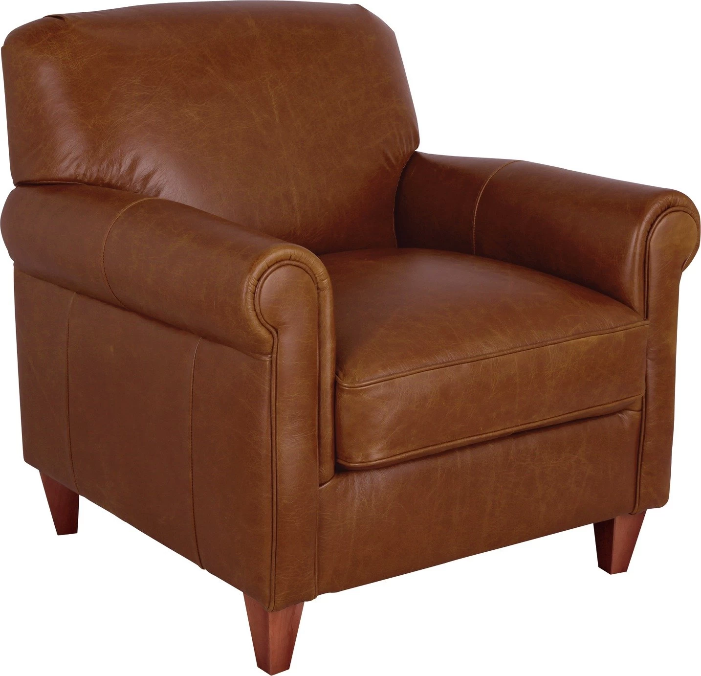 Habitat Kingsley Leather Accent Chair - Tan - Image 5
