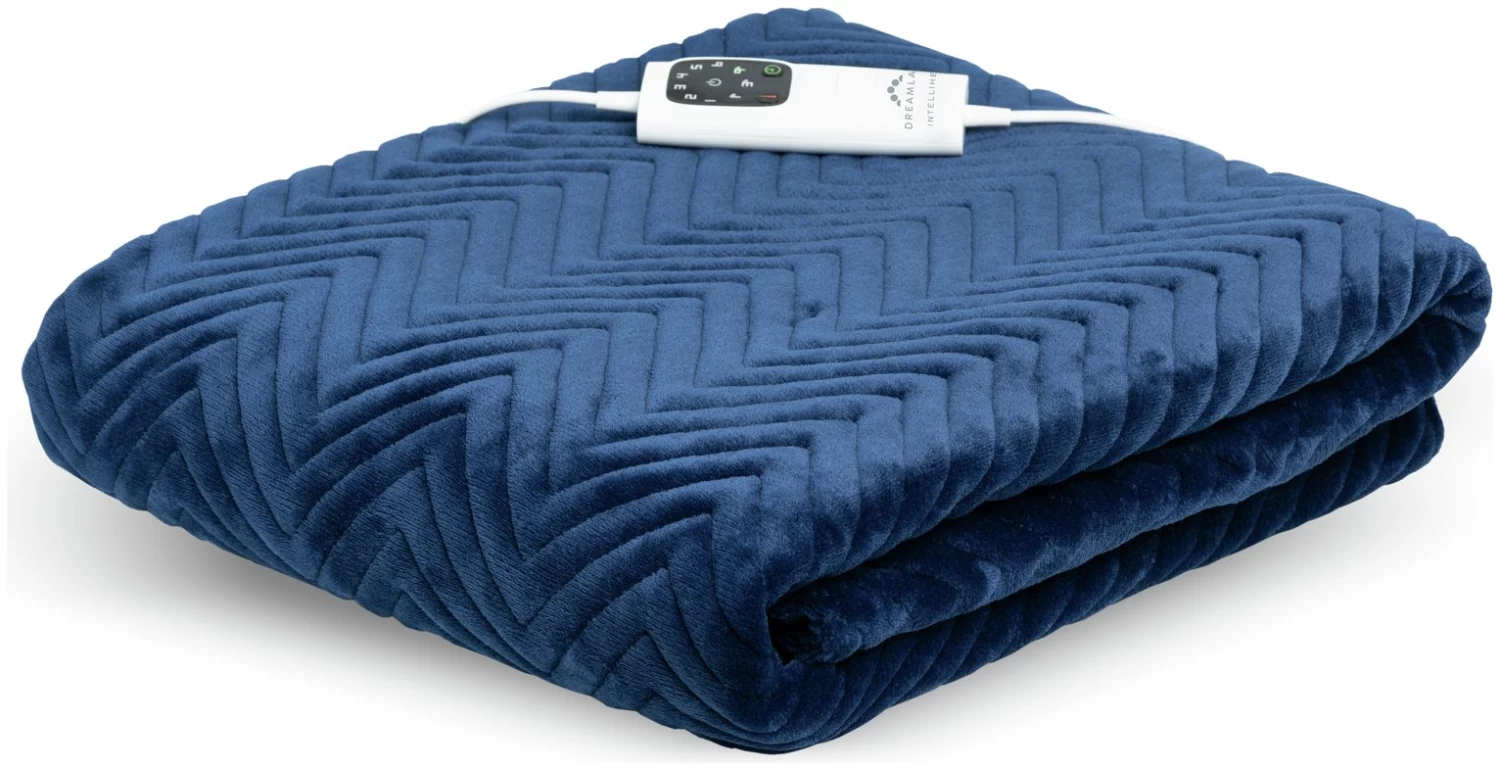 Dreamland Deluxe Velvet Royal Blue Heated Throw - Large - Image 9
