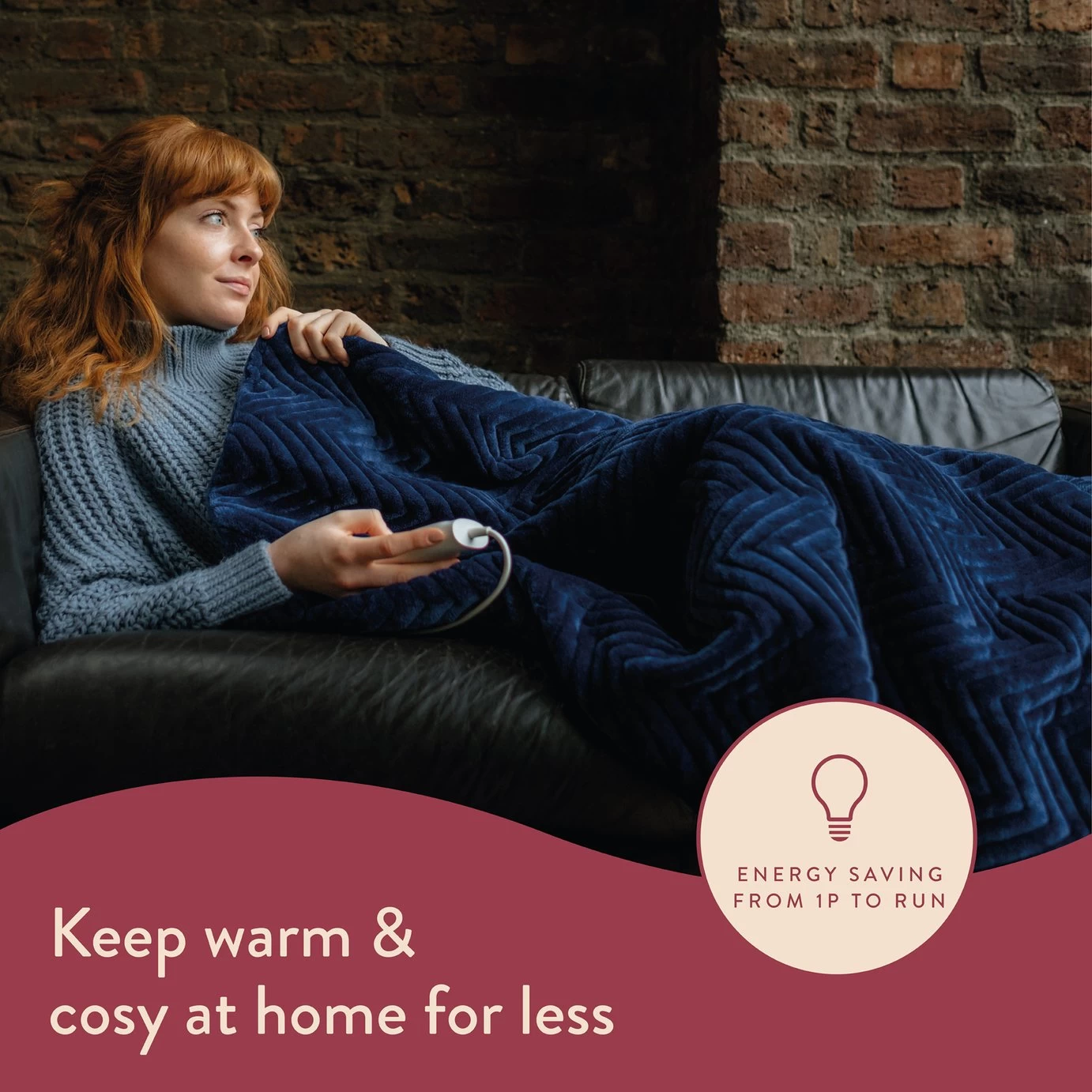 Dreamland Deluxe Velvet Royal Blue Heated Throw - Large - Image 3