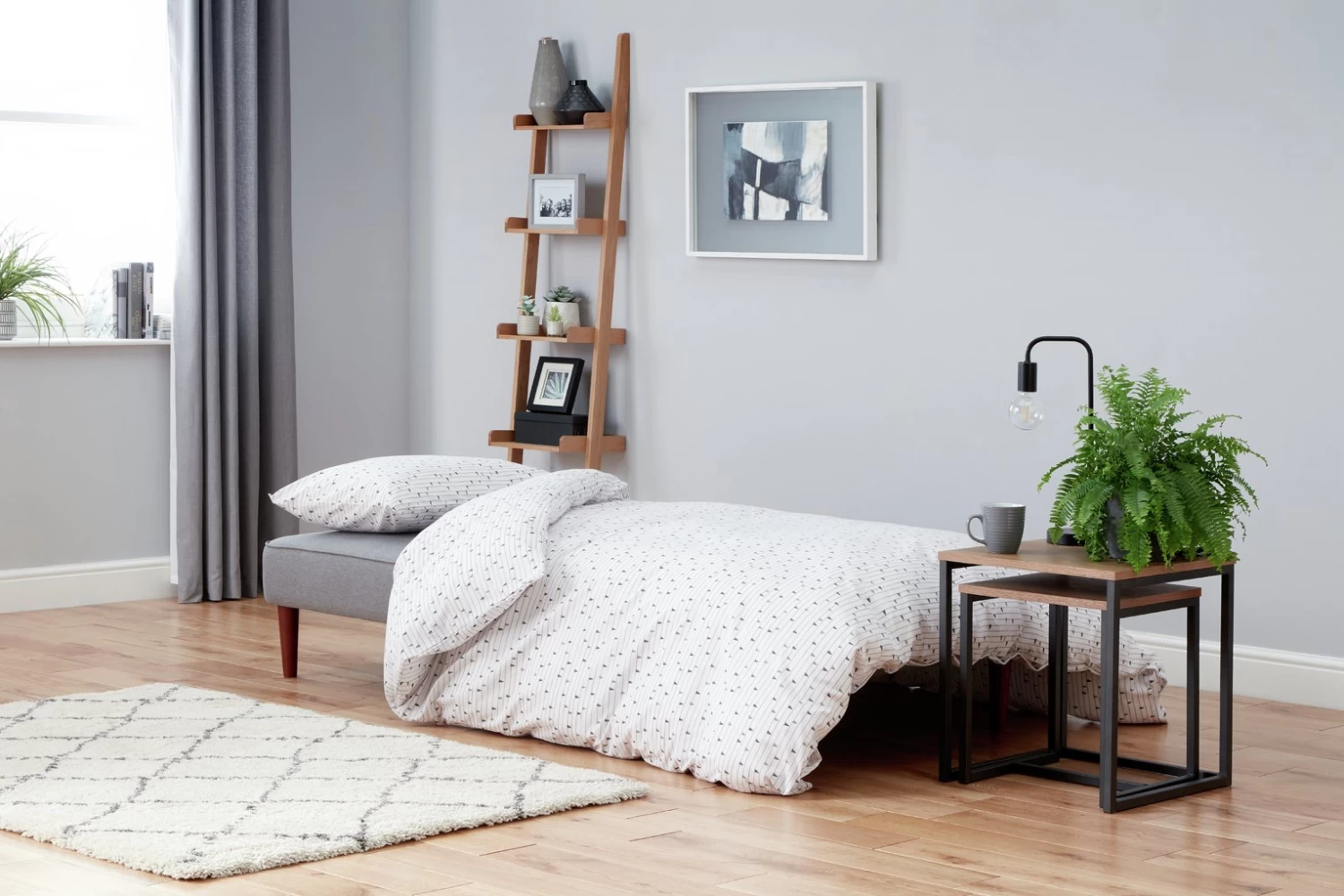 Habitat Odeon 2 Seater Fabric Clic Clac Sofa Bed - Grey - Image 8