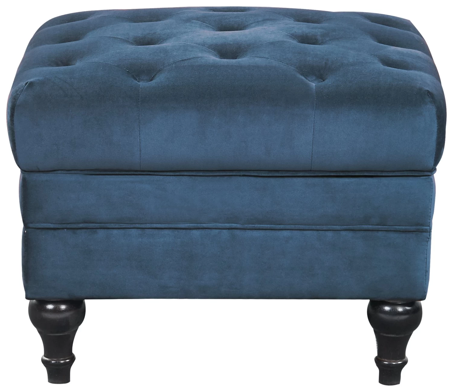 Habitat Chesterfield Velvet Storage Footstool - Blue - Image 4