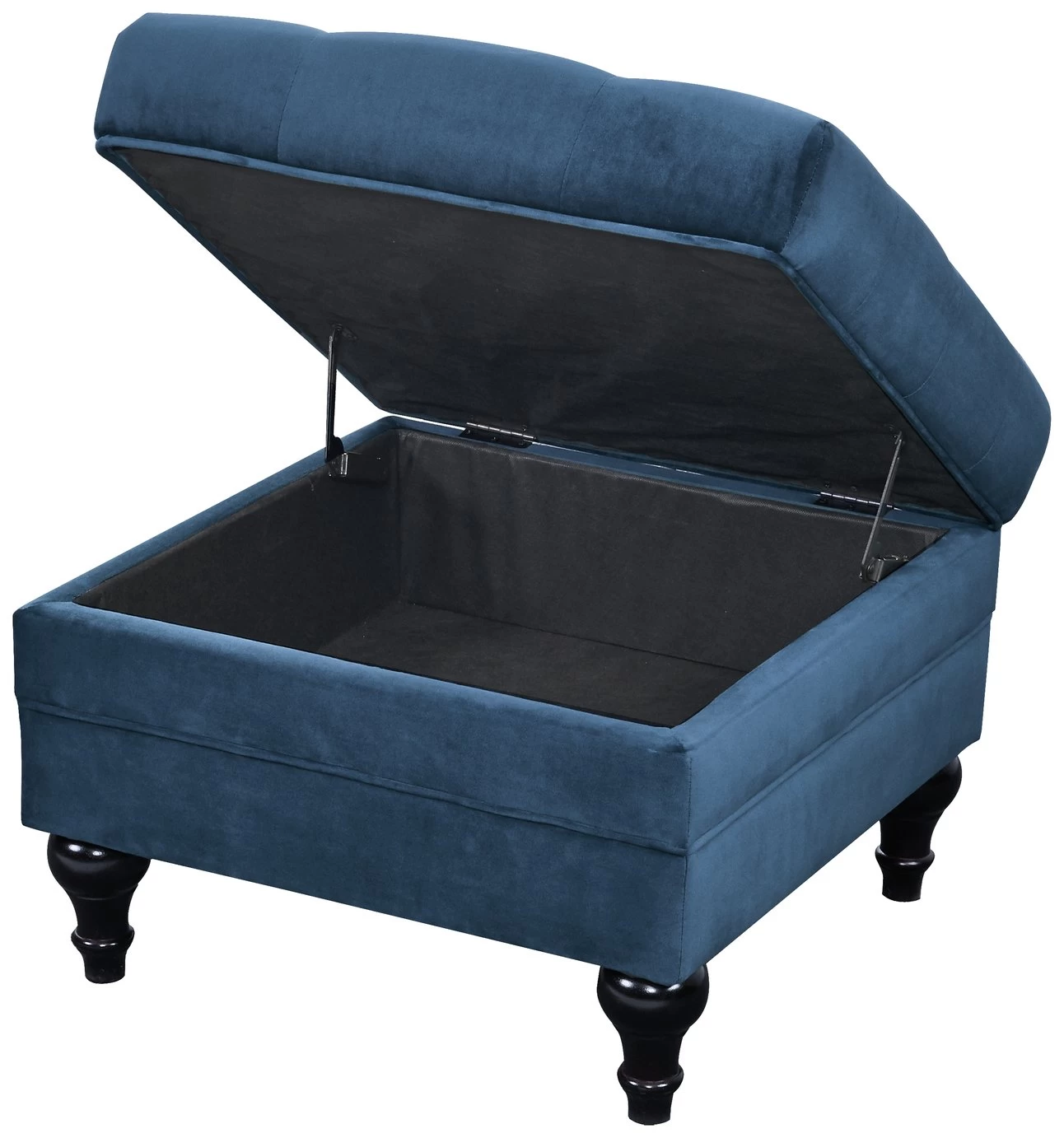 Habitat Chesterfield Velvet Storage Footstool - Blue - Image 5