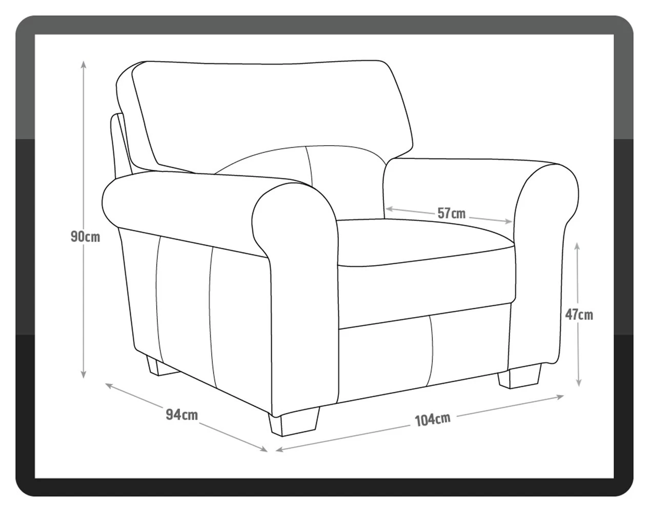 Habitat Salisbury Leather Armchair - Black - Image 3