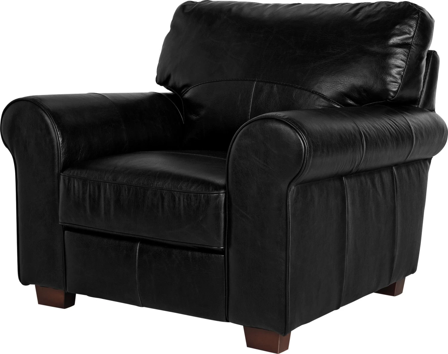 Habitat Salisbury Leather Armchair - Black - Image 5