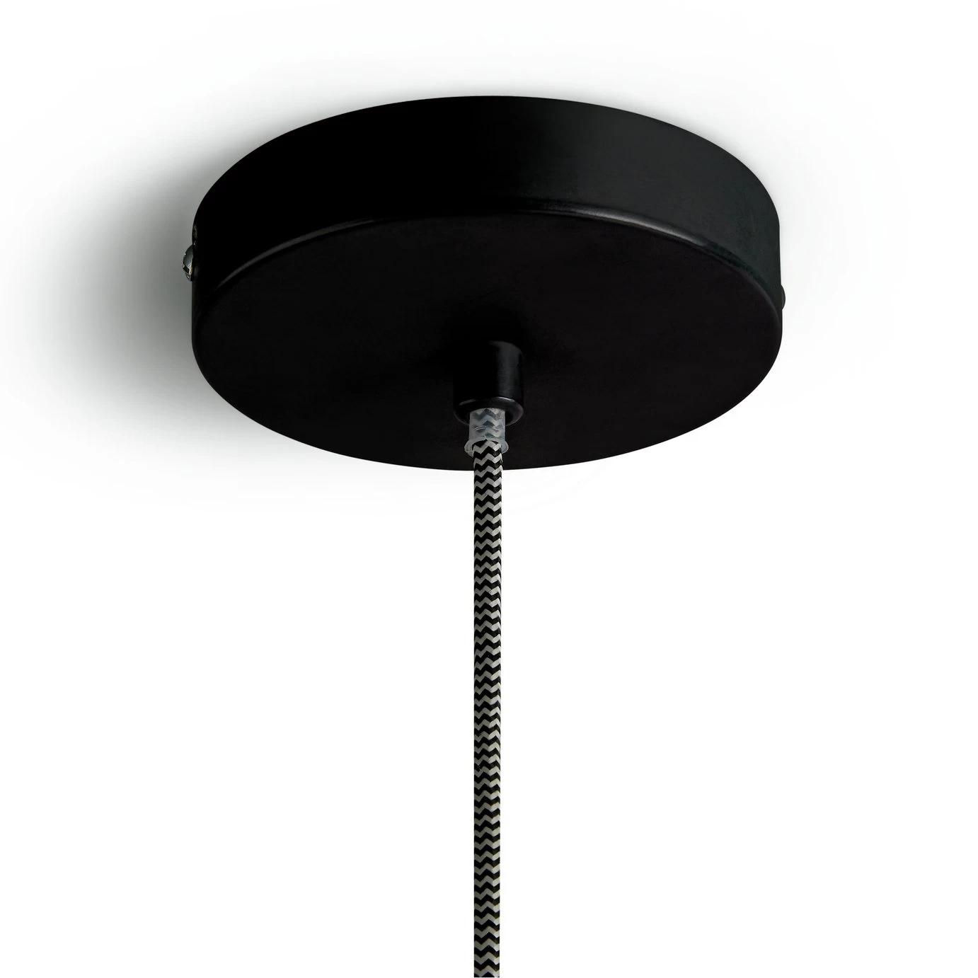 Habitat Pendant Ceiling Light - Matte Black & Herringbone - Image 4