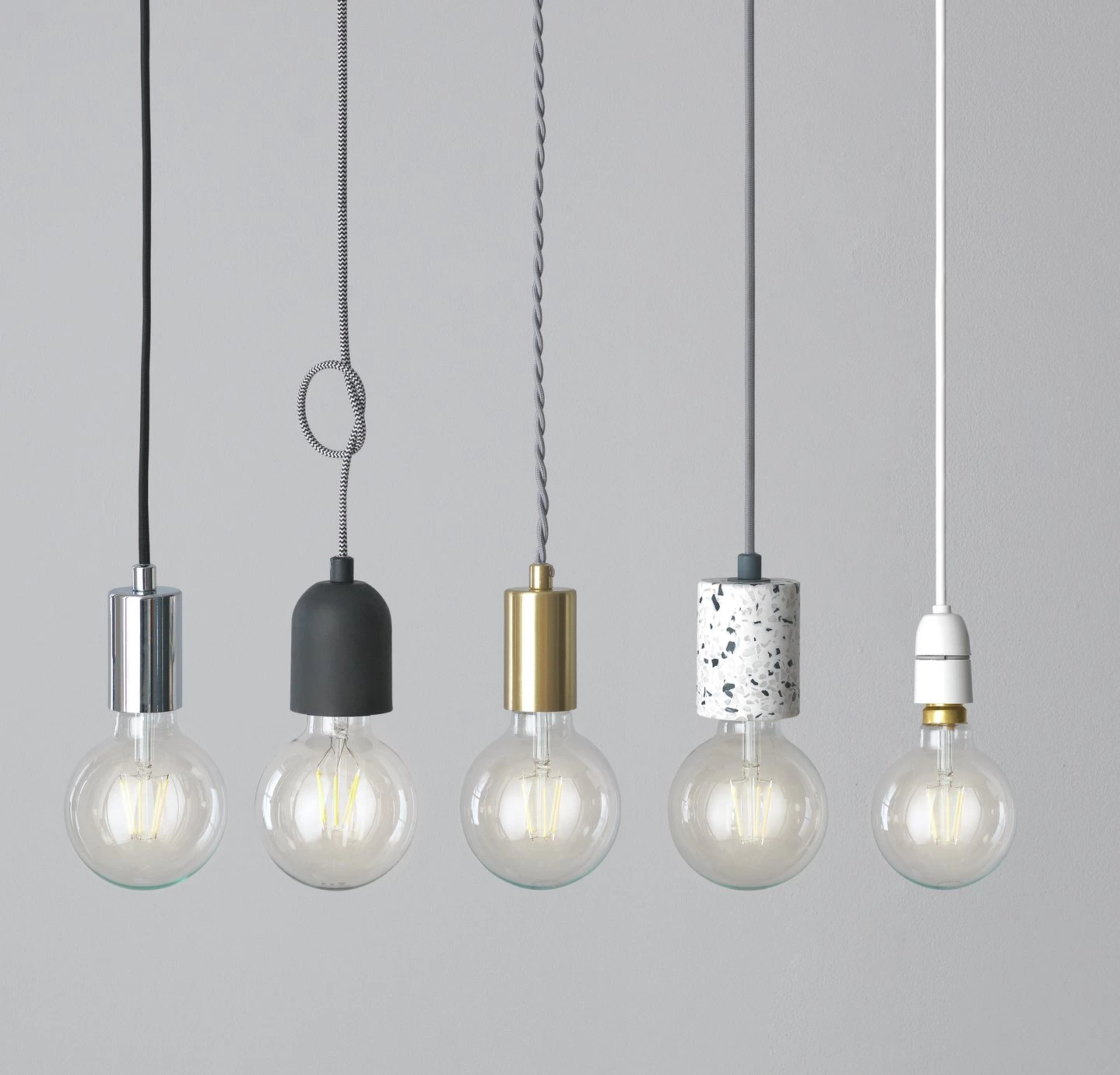 Habitat Pendant Ceiling Light - Matte Black & Herringbone - Image 9