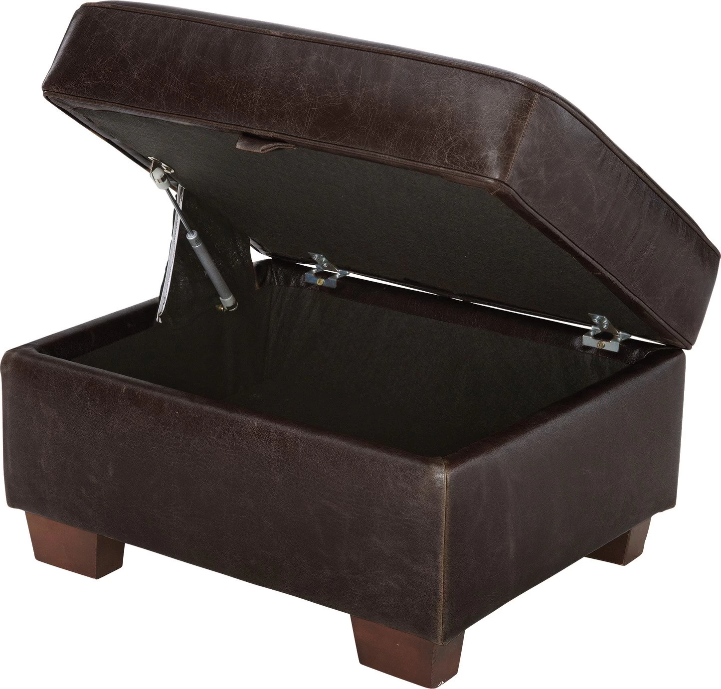 Habitat Salisbury Leather Storage Footstool - Chocolate - Image 5