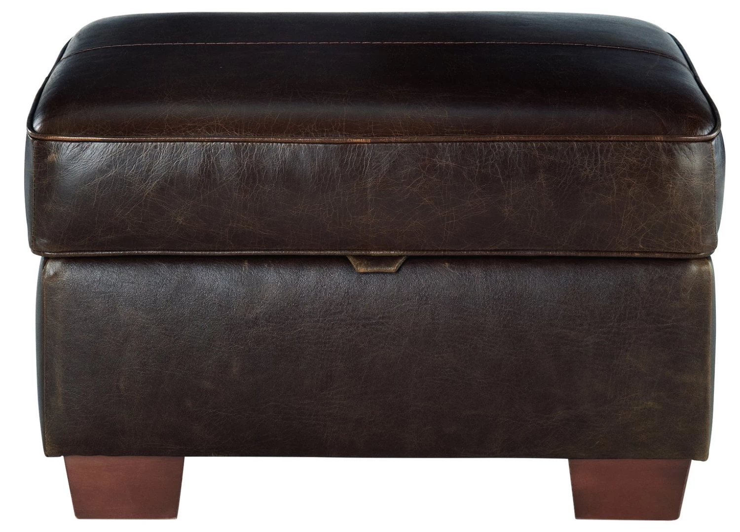 Habitat Salisbury Leather Storage Footstool - Chocolate - Image 6
