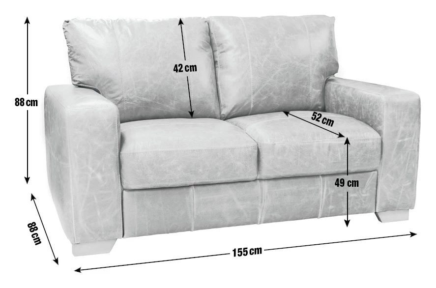 Habitat Eton Leather 2 Seater Sofa - Tan - Image 3