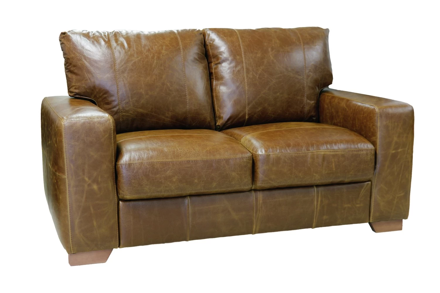 Habitat Eton Leather 2 Seater Sofa - Tan - Image 5