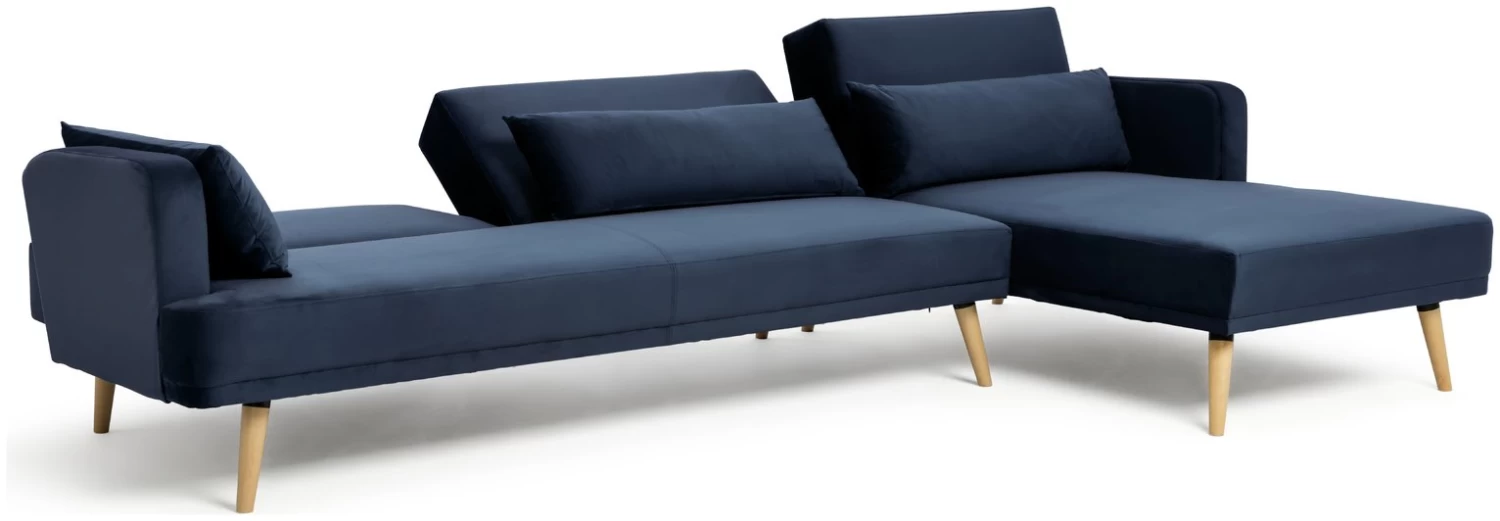 Habitat Andy Right Corner Velvet Clic Clac Sofa Bed - Navy - Image 5
