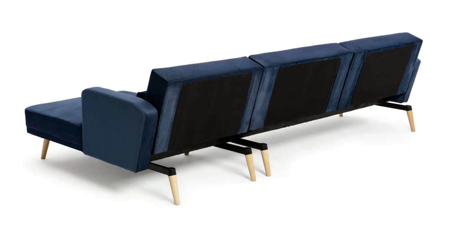Habitat Andy Right Corner Velvet Clic Clac Sofa Bed - Navy - Image 7