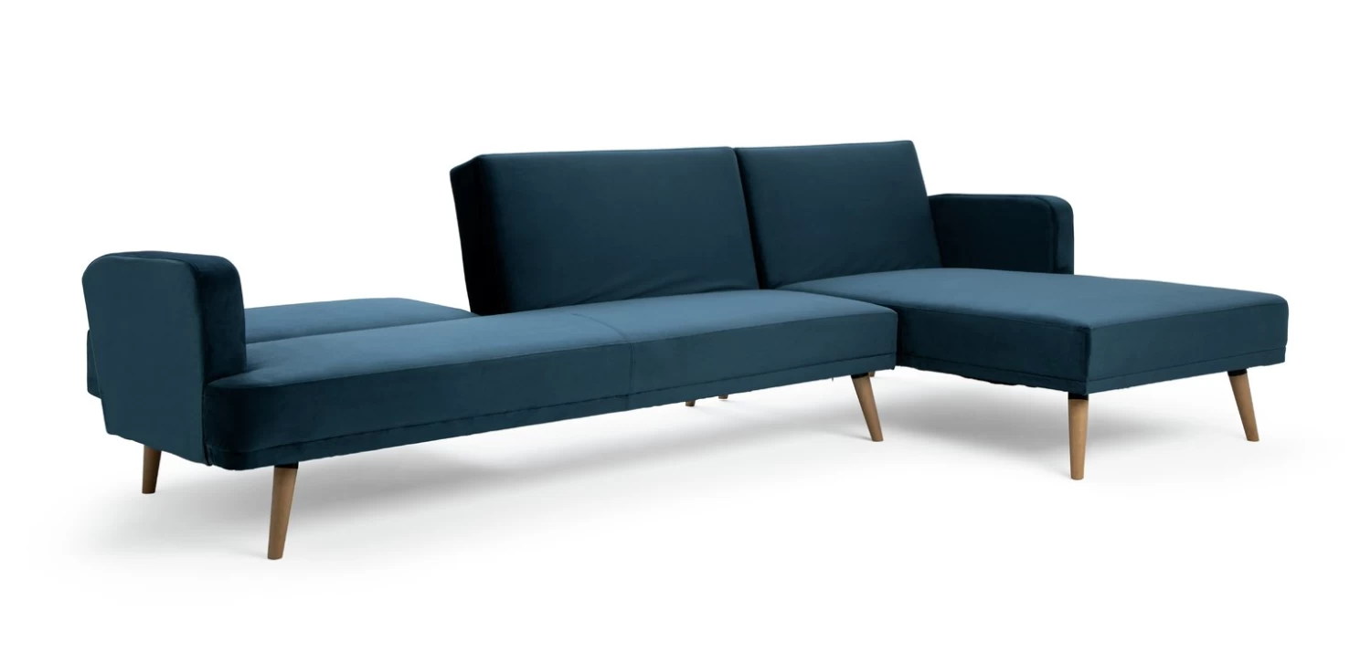 Habitat Andy Right Corner Velvet Clic Clac Sofa Bed - Navy - Image 9