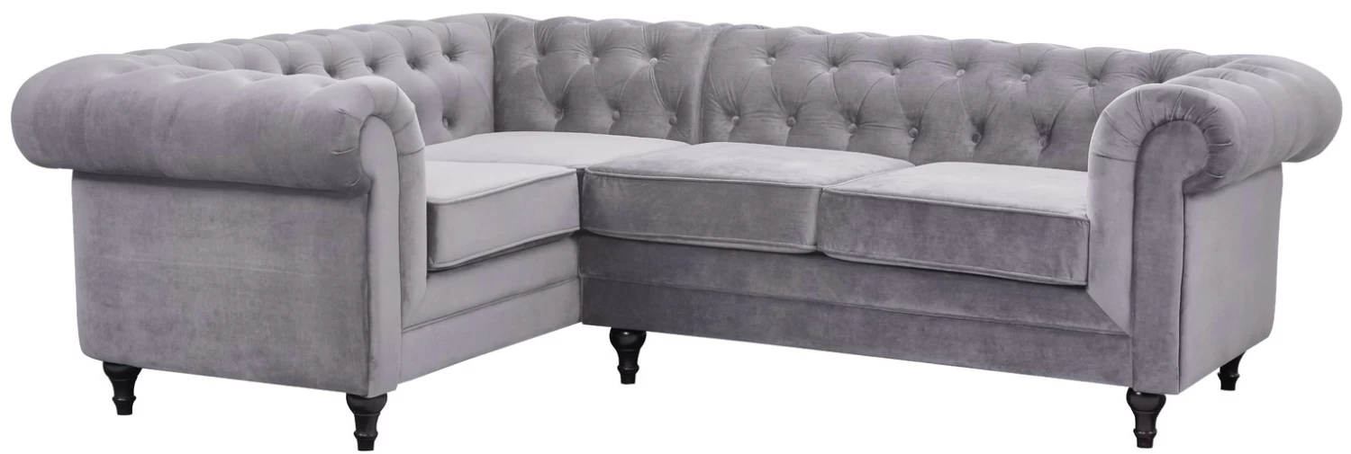 Habitat Chesterfield Right Hand Corner Sofa-Light Grey