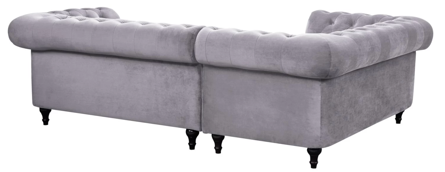 Habitat Chesterfield Right Hand Corner Sofa-Light Grey - Image 8