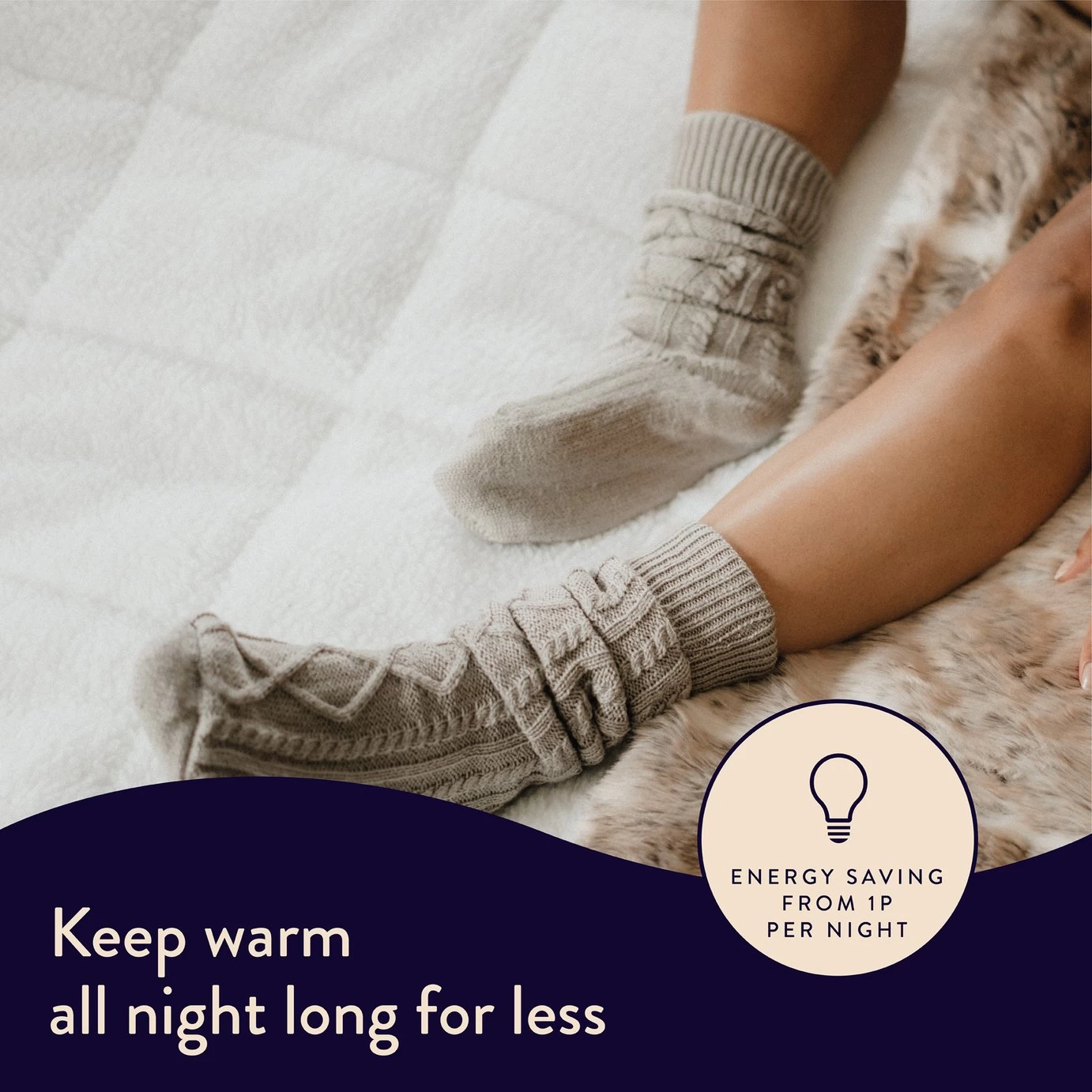 Dreamland Scandi Sherpa Single Control Underblanket-Double - Image 3