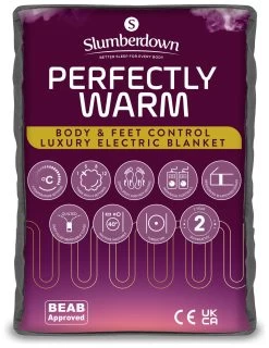 Slumberdown Perfectly Warm Luxury Electric Blanket-King Dual