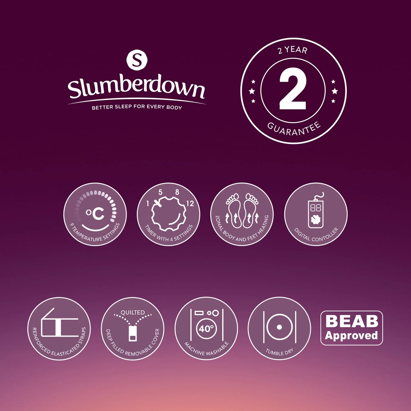 Slumberdown Perfectly Warm Luxury Electric Blanket-King Dual - Image 12