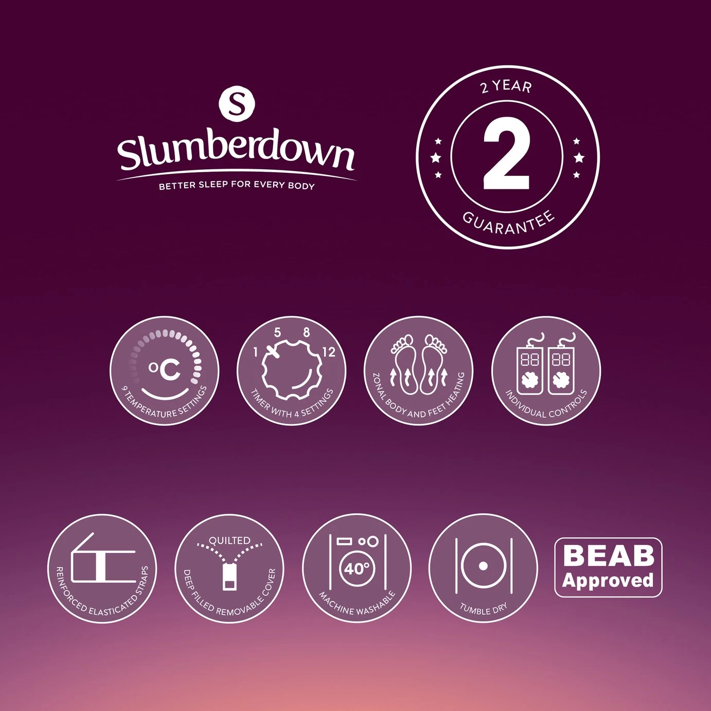 Slumberdown Perfectly Warm Luxury Electric Blanket-King Dual - Image 13