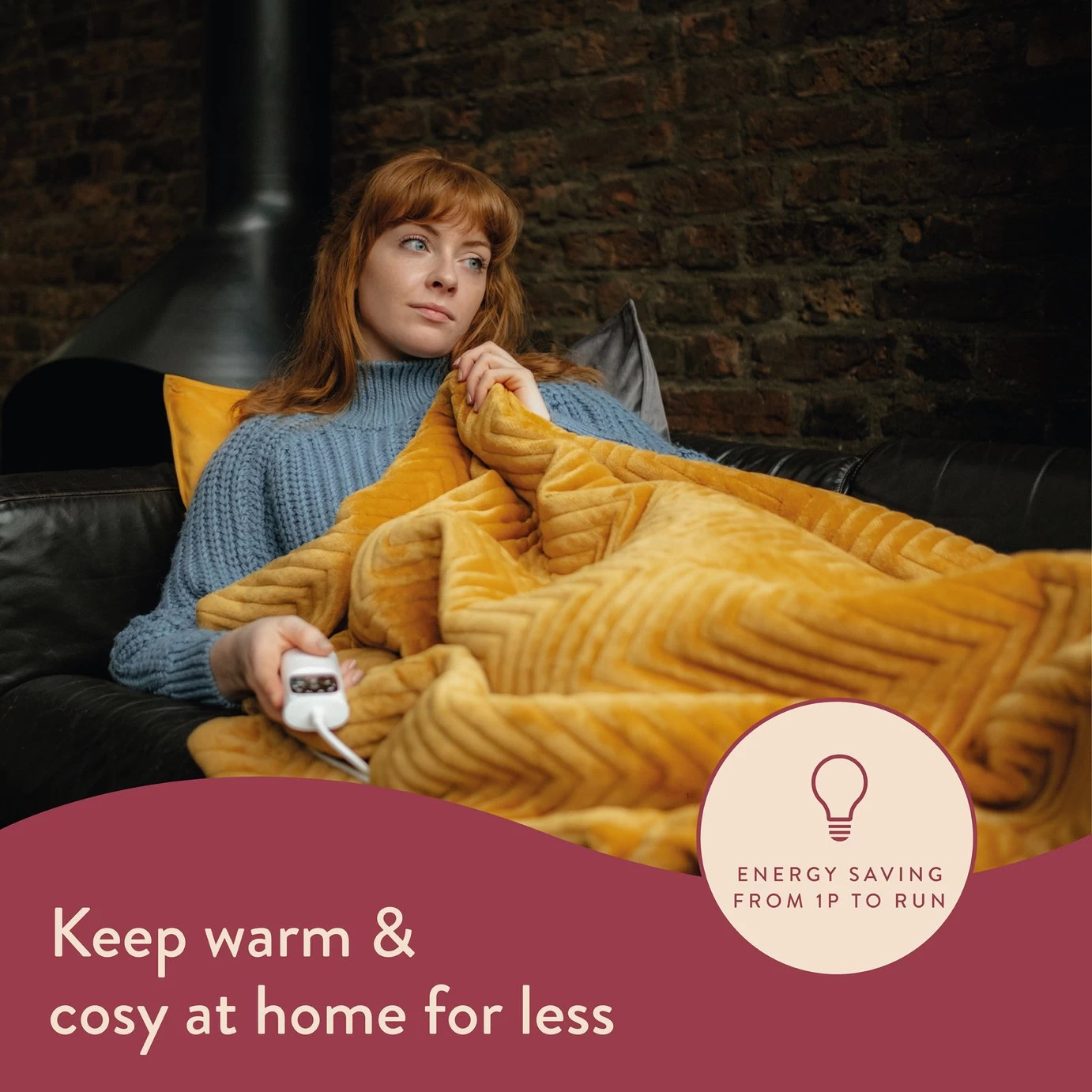 Dreamland Deluxe Velvet Mustard Heated Throw - Large - Image 3