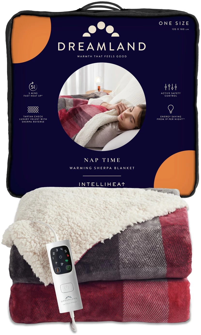 Dreamland Sherpa Tartan Reversible Overblanket - Image 9