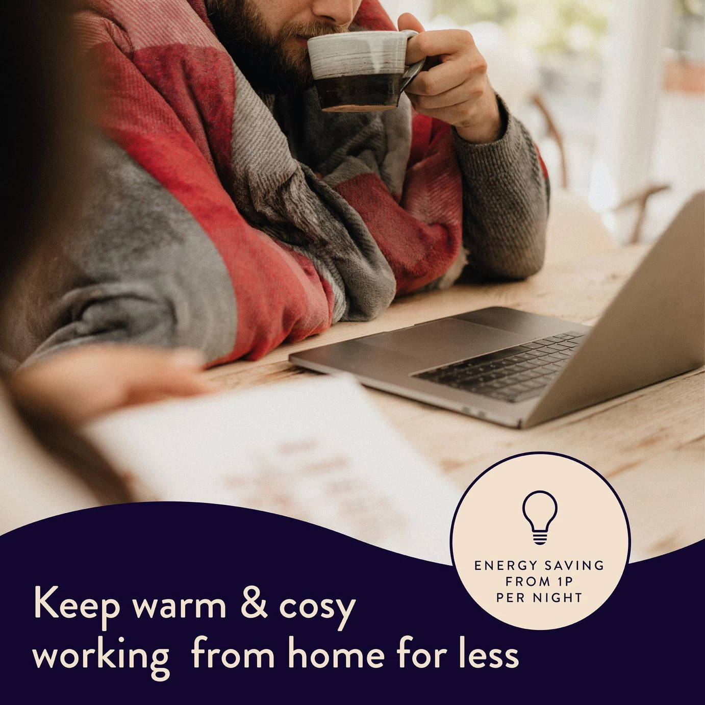 Dreamland Sherpa Tartan Reversible Overblanket - Image 4